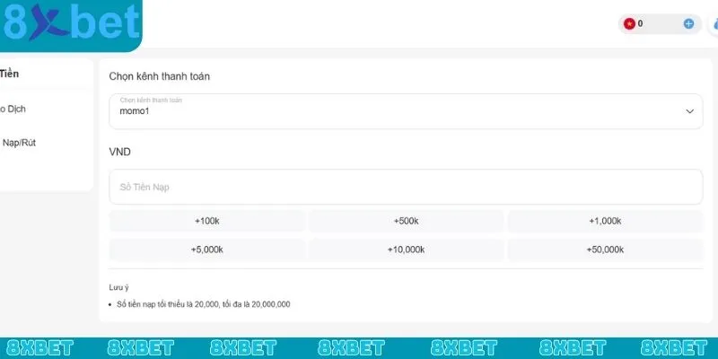 Hướng dẫn quy trình nạp tiền 8xbet thông qua các loại ví điện tử