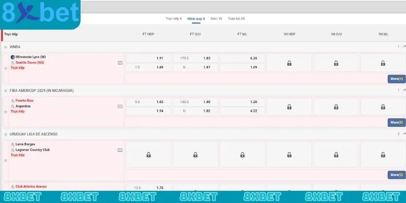 UG Thể Thao hỗ trợ nhiều bộ môn thể thao cá cược khác nhau